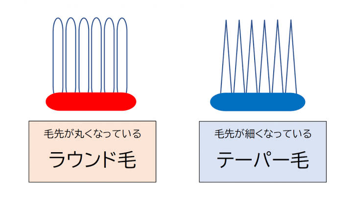 歯ブラシの毛先の違い